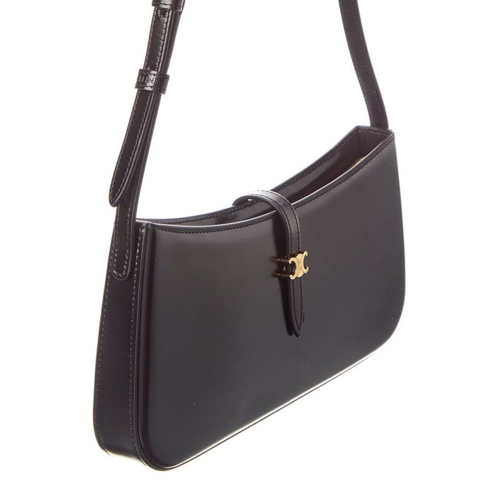 Celine Tina Leather Shoulder Bag, Black - Picture 3 of 4